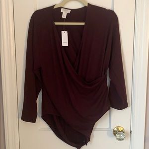 NWT LOFT Bodysuit Maroon XL